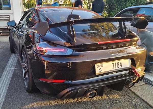 Dubai, UAE spotted at the Nürburgring, Germany. Photo taken on 01.10.2025. I first took a picture of this car on the track while it was racing by, but later ran into it again at a gas station. A lucky coincidence - these shots turned out much better. The driver didn't drive it all the way from Dubai to Germany, he shipped the car by a container.