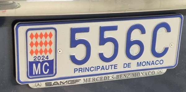 Monaco spotted in Bratislava, Slovakia. Photo taken on 27.10.2025. Close-up photo of the rear plate.