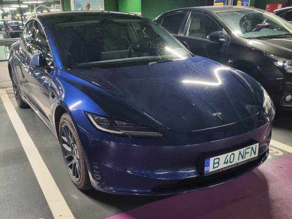 Bucharest, Romania spotted in Bratislava, Slovakia. Photo taken on 02.11.2025. Green font for electric vehicles.