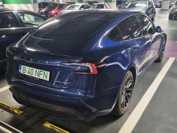 Bucharest, Romania spotted in Bratislava, Slovakia. Photo taken on 02.11.2025. Green font for electric vehicles.