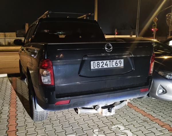 Russia remade plate spotted in Bratislava, Slovakia. 69 = Tver Oblast. Photo taken on 20.11.2025.