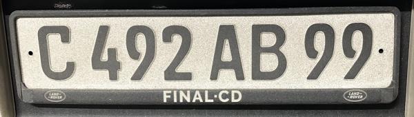 Russia remade plate spotted in Bratislava, Slovakia. 99 = Moscow City. Photo taken on 18.02.2026. Close-up photo of the rear plate.