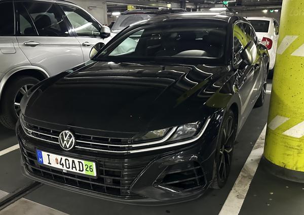 Hungary temporary license plate seen in Bratislava, Slovakia. Photo taken on 16.03.2026.