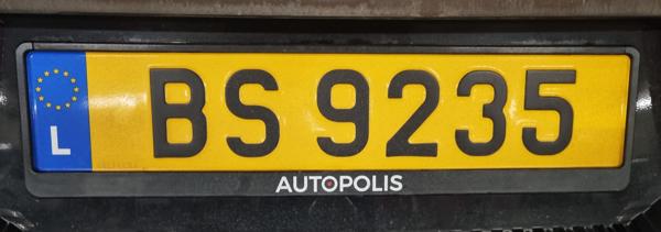Luxembourg spotted in Bratislava, Slovakia. Photo taken on 23.12.2025. Close-up photo of the rear plate.
